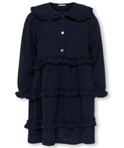 Hovedbilde Kmgthyra m&oslash;rkebl&aring; kjole m/krage