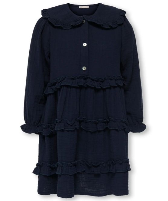 Hovedbilde Kmgthyra mørkeblå kjole m/krage