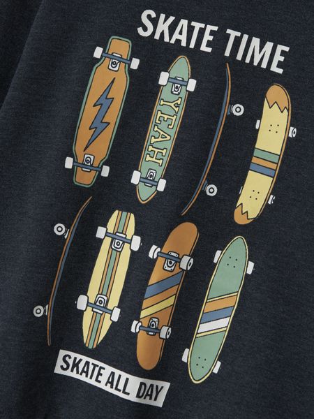 Name it, Nmmvalexander mørkeblå melert collegegenser m/skateboard