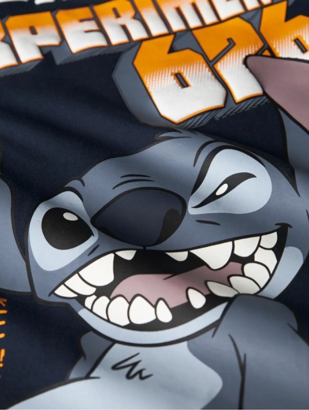 Nkmoraz mørkeblå Stitch t-skjorte