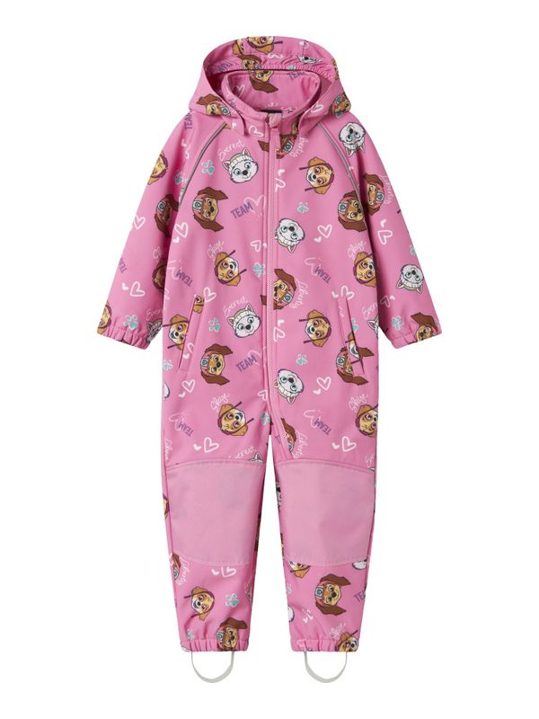 Nmfalfa08 ceriserosa softshelldress med Paw Patrol