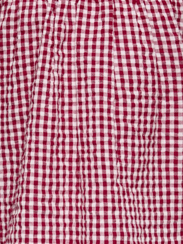 Kmgfina hvit og rød rutete skort