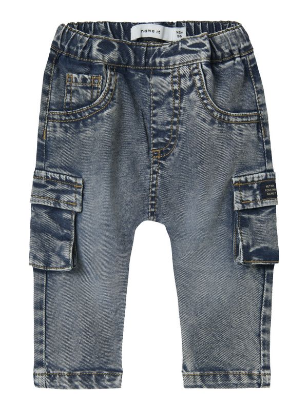 Nbmben mellomblå baggy cargo jeans