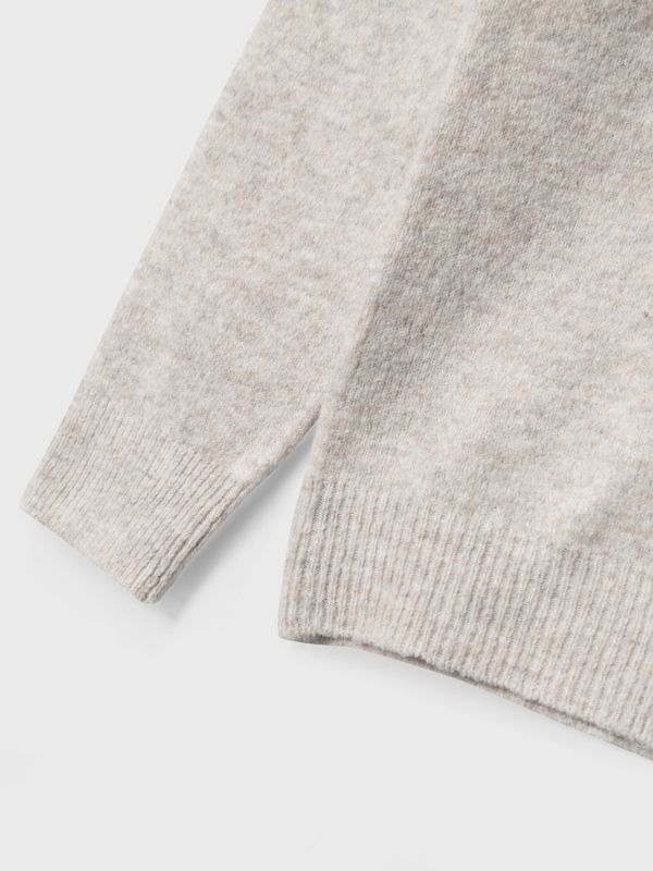 Nlmlodets beige melert strikkegenser  
