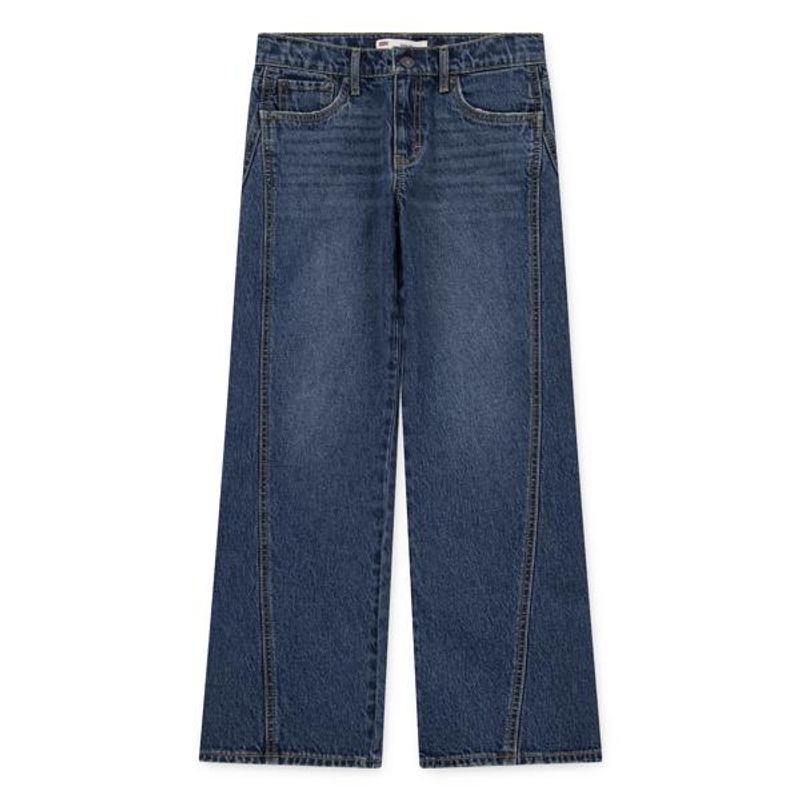 Levi's, Wide leg mellomblå jeans m/søm