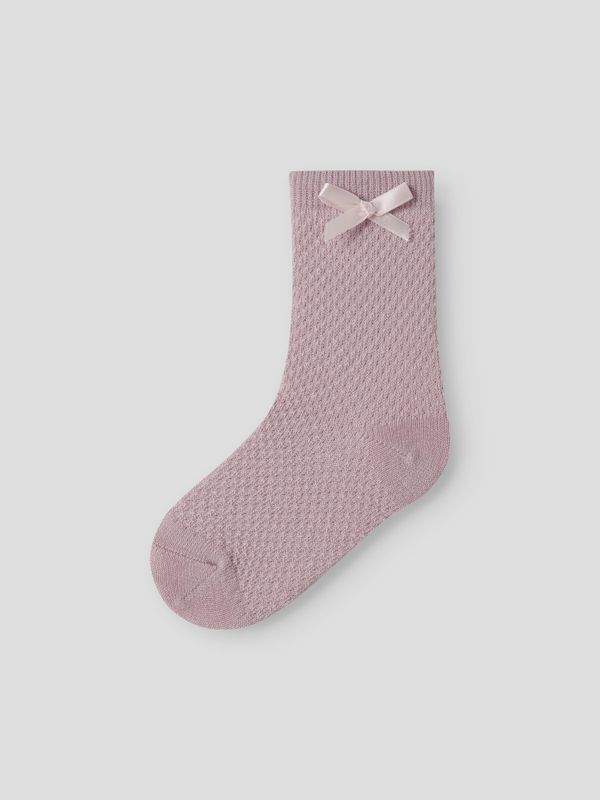 Nmfwakma offwhite/dus rosalilla 2 pk ull og bomullsokker
