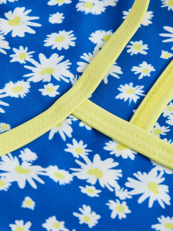 Nmfzummeru blå/gul badedrakt med blomster