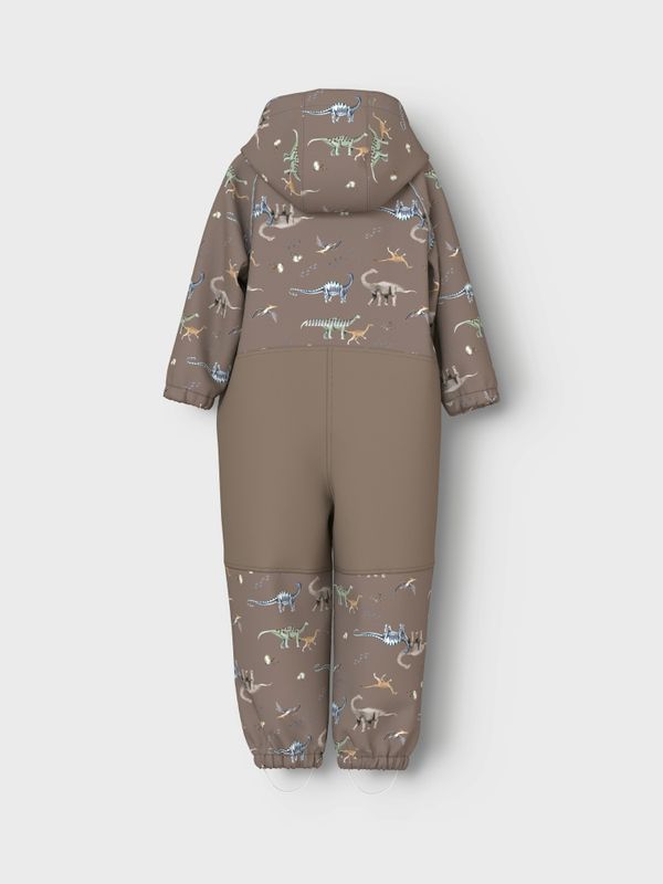 Nmmalfa08 brun softshelldress m/dinosaurer