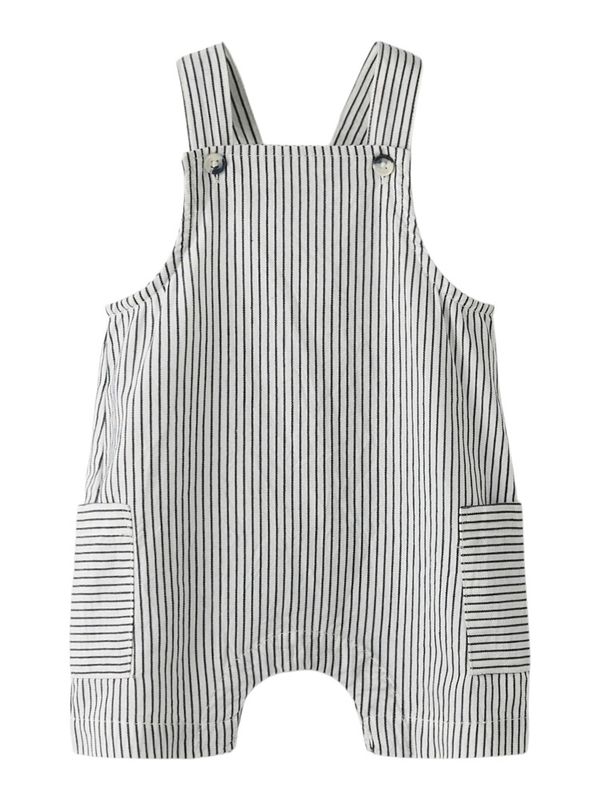 Nbmfar mørkeblå og offwhite stripete romper
