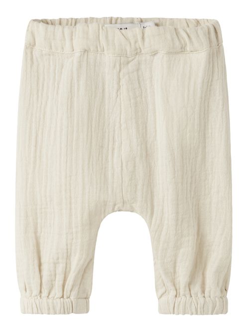 Hovedbilde Nbfhimmas beige bomullsbukse m/blomster