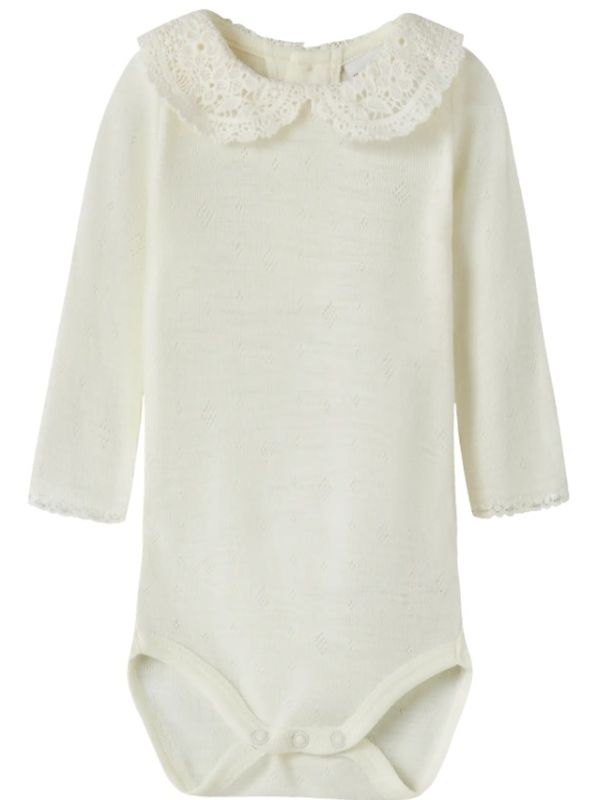 Nbfwang offwhite ullbody med blondekrave