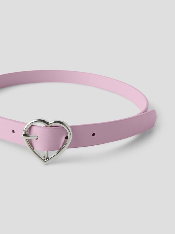Nkfberta rosa belte med hjertespenne