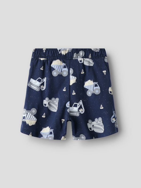 Nmmhector mørkeblå shorts med anleggsmaskiner
