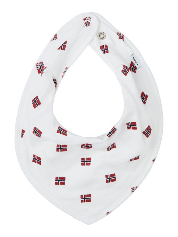 Nbntut hvit smekke m/norske flagg