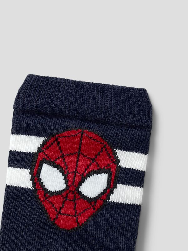Nmmfranky mørkeblå sokker m/ Spiderman motiv