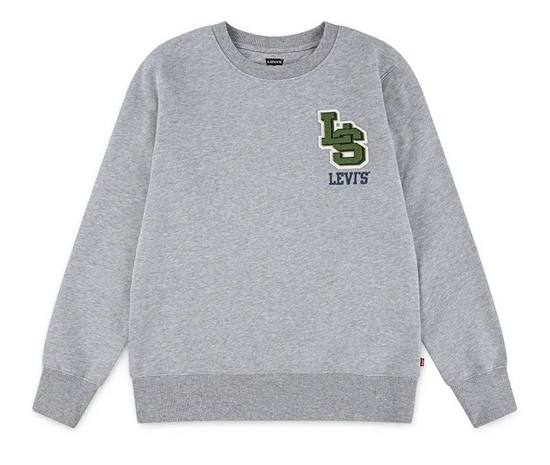 Levi's gråmelert monogram crew genser