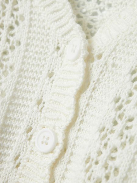 Name it, Nmftana hvit cardigan med blondemønster