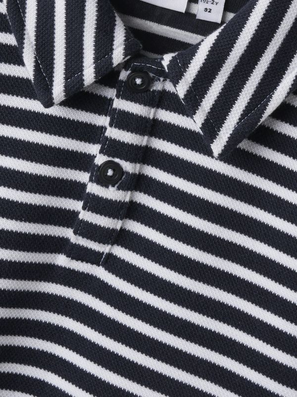 Nkmdaniel mørkeblå/hvit stripete polo t-skjorte