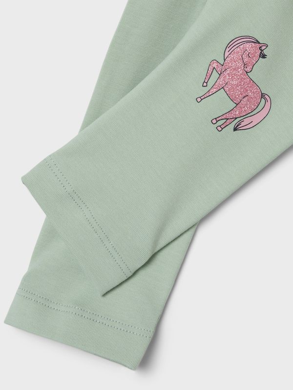 Nbfjennia dus grønn legging med hester