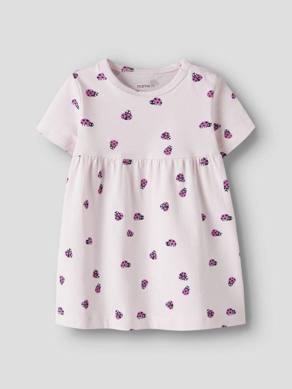 Nbfvandora lyserosa kjole med marihøner