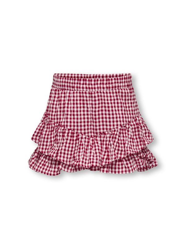 Kmgfina hvit og rød rutete skort
