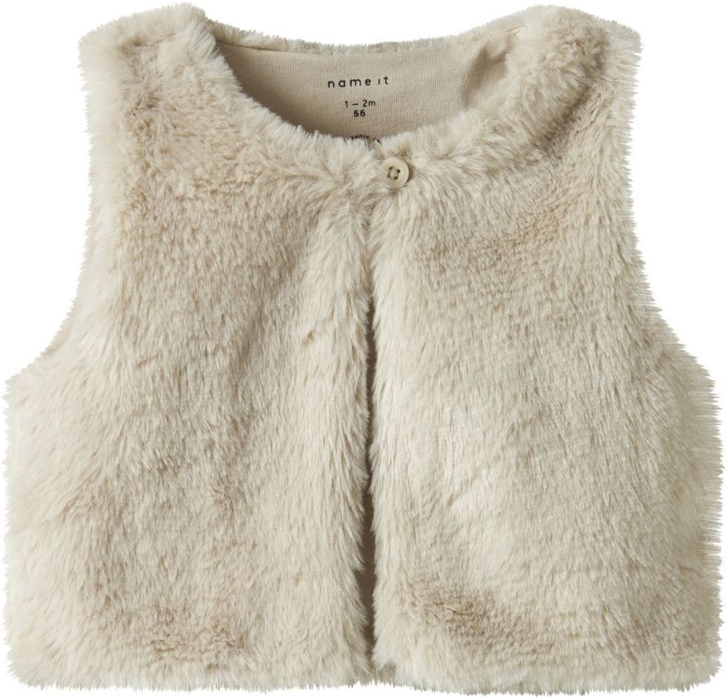 Nbftacathy beige pelsvest 
