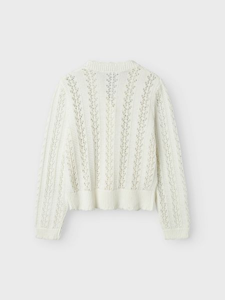 Name it, Nkftana hvit cardigan med blondemønster