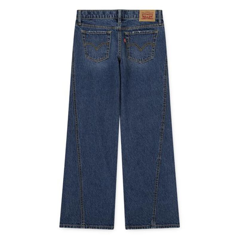 Levi's, Wide leg mellomblå jeans m/søm