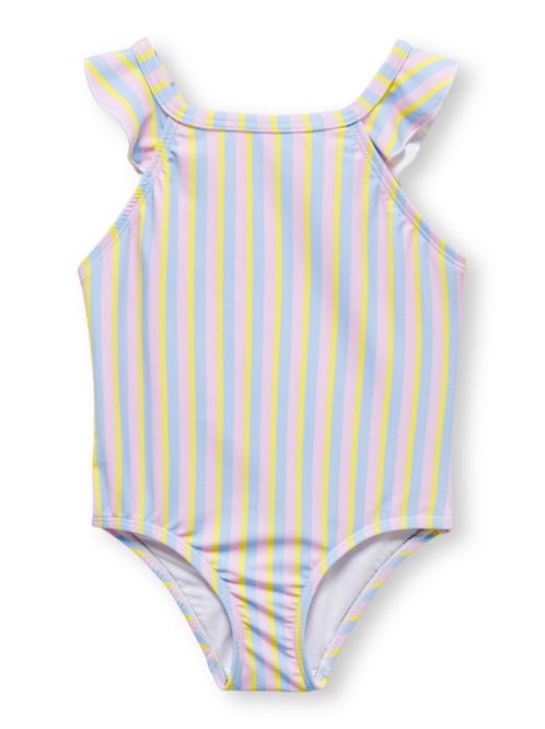 Hovedbilde Kmganna rosa/blå/gul stripete badedrakt