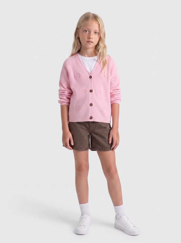 Kogdana rosa cardigan m/smileys