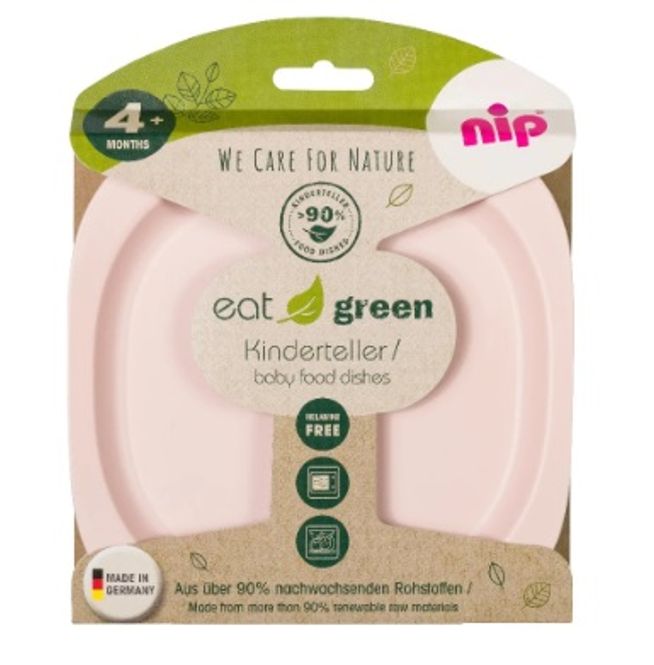 Hovedbilde NIP, Eat Green 2-pk  ferskenfargede tallerkner