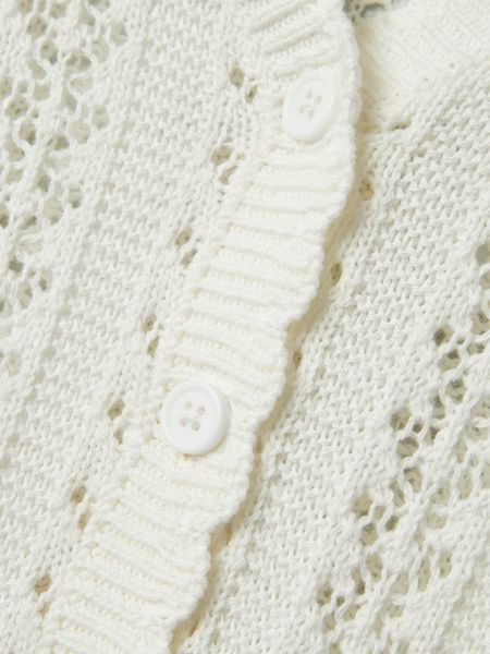 Name it, Nkftana hvit cardigan med blondemønster