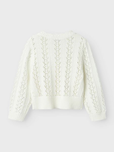 Name it, Nmftana hvit cardigan med blondemønster